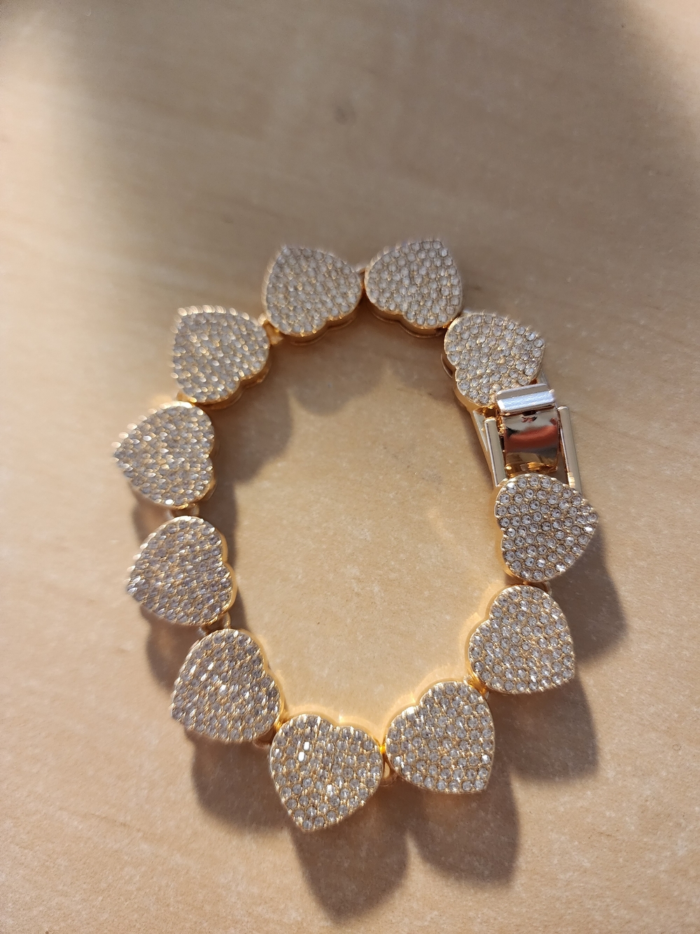 Gold Heart Pavé Bracelet - Women Jewelry